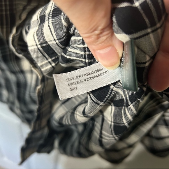 LAUREN RALPH LAUREN LRLPlaid Button Down Shirt Black White Bell Sleeve Large - Picture 9 of 12